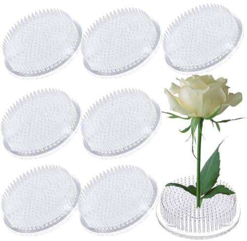 vFlower Frog | Transparent rund blomhållare för arrangemang | Bärbar trädgårdscafé dekorativ för att fixa blommor, klar stifthållare blomsterarrangemang