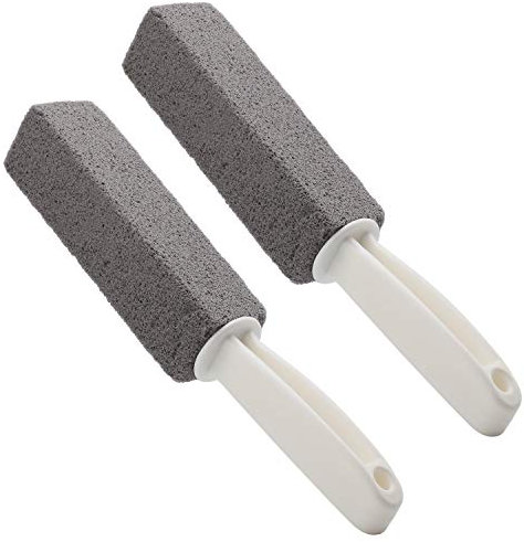 Mwoot Bimsstein Reinigungs Stein Mit Griff, Toiletten Schüssel Ring Entferner Reinigungs Bürsten Flecken und Hartem Wasser Ring Entferner Rost Grill Reiniger 2 Satz