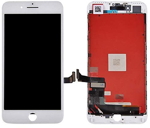 Ellenne LCD Display for iPhone 7 Plus Touch Screen Glass Black White + SCREWDRIVER Kit (White)