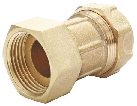 SOMATHERM FOR YOU, Raccord laiton droit pour tube PE Ø25, écrou tournant 20/27, serrage extérieur, joint torique EPDM, étanchéité optimale, usage eau potable, pression 20 bars