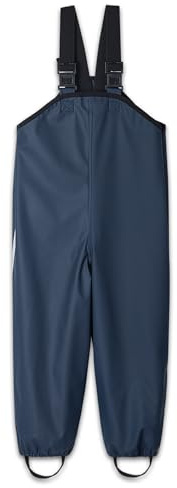 Reima Lammikko Kids Waterproof Suspender Rain Pant Lightweight Windproof Outdoor Rain Bib, Navy Blue, 8 Years