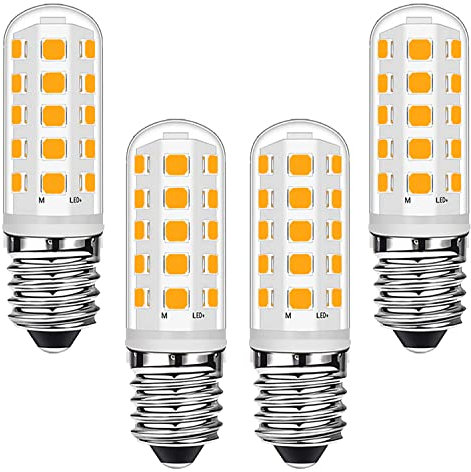 Lampadine LED per Cappa E14 3W equivalenti a alogene da 28W,vite Edison piccola E14 Bianco Caldo 2700K per Frigorifero Cappa illuminazione Domestica,Nessuno Sfarfallio,Non Dimmerabile, confezione da 4