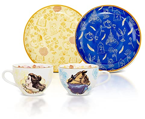 Disney Beauty and the Beast Bone China Teacup and Saucer | Set of 2