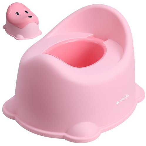 Navaris Töpfchen mit Deckel in Pink - rutschfester Topf mit Rückenlehne - Töpfchen für Kinder ab 1 Jahr - niedlicher Potty mit herausnehmbarem Einsatz