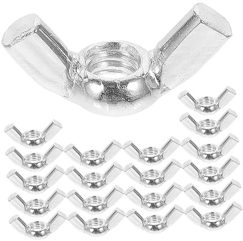 SOLUSTRE 20pezzi Dadi Farfalla in Bianco Dadi Vite Manuale Resistenti Parti Di Fissaggio Durevoli Per Installazione Facile e Rapida