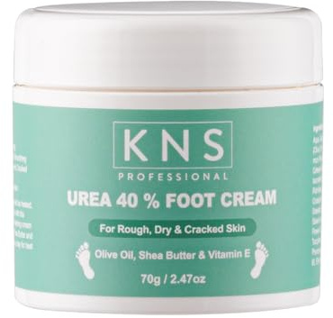 KNS 40% Urea Foot Cream - Olive Oil, Shea Butter for cracked heels and dry skin - Clinically Tested, Suitable for Diabetics