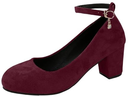 Zapatos de mujer elegantes zapatos de tacón pequeño con tacón, zapatos de boda, zapatos de baile, cómodos zapatos de mujer, zapatos de tacón alto, zapatos para traje tradicional tirolés, Vino, 41 EU