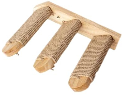 KIXZSAZ Colonne à gratter pour Chat - Enroulement de Corde de Chanvre Escalier d'escalade en Bois Naturel Robuste et Durable Escalier pour Chat Arbre à Jouets pour, 3 Couches (Corde Chanvre)