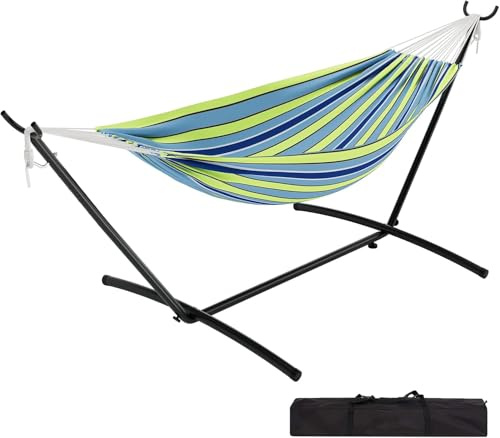 Garvee Hamac Double avec Support en Acier, Sac de Transport Inclus, Vert