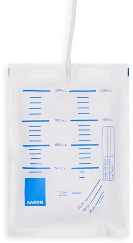 Bolsa de orina AARON® STANDARD | 2L para cama. Empaquetada en estuches de 10u, 20u o 30u. Con tubo de 90 cm (20)