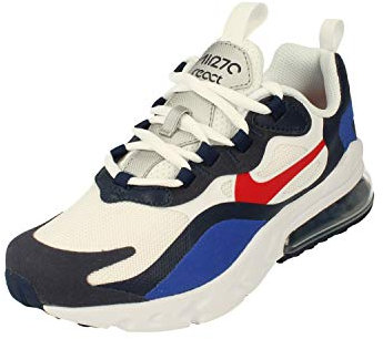 Nike Air Max 270 React GS Running Trainers CZ5582 Sneakers Schuhe (UK 6 US 6.5Y EU 39, White University red 100)