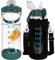 Seekua 1.5l Glasflasche | Trinkflasche Glas mit Strohhalm & Zeitmarkierung, Auslaufsicher 1.5 liter Große Wasserflasche Glas für Smoothie, Kohlensäure Geeignet, Spülmaschinenfest
