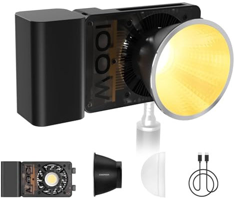 Zhiyun CINEPEER CX100 100W LED Luz de Video, Luz de Fotografía Portátil Bi-Color 2700K~6500K CRI 96+ TLCI 97+ Control de Brillo Luz de Cámara, Zhiyun Video Light con Ventiladores Incorporados