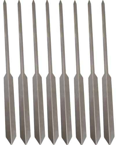 Confezione da 8 spiedini espeto in acciaio inox 50 cm Avalon - Spiedino per carne, verdure, pesce (Sardina, spigolo) barbecue e griglia - resistente e durevole per arrosti perfetti