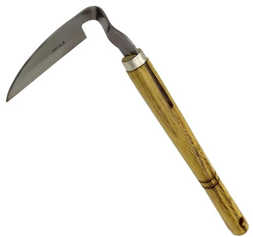 Hoz De Desmalezado - Hoz De Jardín | para Hoz De Desmalezado para Exteriores con Mango De Madera Duro, Herramienta para Desmalezar De Jardín, Cortador De Eliminación De Hoz para Aflojar El Suelo