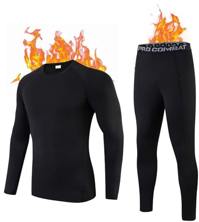 Adixun Ensemble de couches de base de compression thermique pour enfants - En polaire chaude - Sous-vêtements de sport athlétiques, Ensemble polaire noir, 5-6 ans