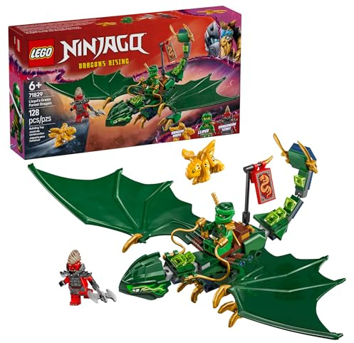 LEGO NINJAGO Lloyd's Green Forest Dragon Toy - Pretend Play Building Toy for Boys and Girls, Ages 6+ - Birthday Gift for Kids - Dragon Figurine with 2 Minifigures for Kids - 71829