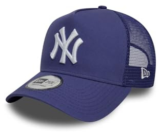 New York Yankees New Era League Essential Trucker Purple Beige Dark Blue