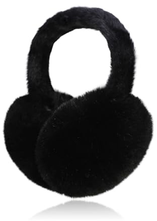 DUOJINSANXI Ear Muffs for Winter Women Men, Adjustable Faux Fur Earmuffs, Fluffy Ear Warmers, Foldable Ear Warmer Earmuffs