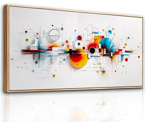 hyidecorart Cuadros Decoracion Dormitorios Modernos con Marco Madera, 60x120 cm XXL Grandes Lienzos Decorativos Pared Salon, Cuadros Decoracion Pared Puntos Coloridos, Abstracto Wall Art Comedor