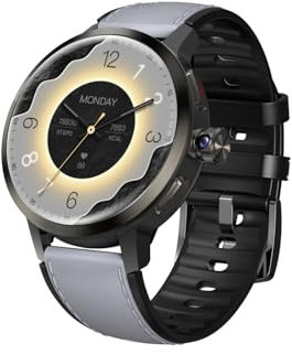 AIEK 4G LET Smartwatch, Telefon-Uhren mit ausziehbarer drehbarer Kamera, 2G RAM, 16 GB ROM, 4,4 cm AMOLED-Touchscreen, GPS-Smartwatch für Männer und Frauen, 1520 mAh, SIM-Slot,