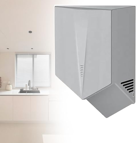 Mcamgiczin Secador de Manos automático de Alta Velocidad - Secadores de Manos para baños comerciales y domésticos, Cubierta ABS compacta de Montaje en Pared, 1500 W,Silver
