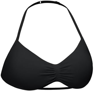 VOYJOY Impact Strappy Sports Bra Adjustable Padded Workout Gym Yoga Bra Crop Top for Women Black