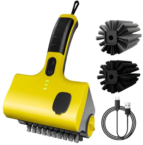 Detergente elettrico per griglia, spazzola rotante con setole, spazzola elettrica per la pulizia della griglia, strumento di pulizia a rullo da 350 giri/min, per barbecue, stufa, friggitrice, griglia