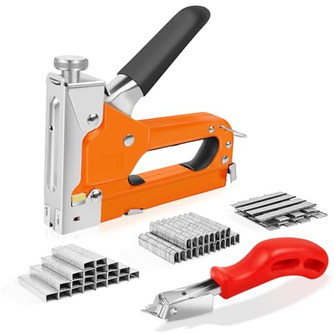 Heavy Duty Staple Gun, 3 in 1 Staple Nail Steel Gun with 3000 Staples, Wall Stapler, DIY Upholstery Staple Gun for Wood, Crafts, Carpentry, Decoration DIY