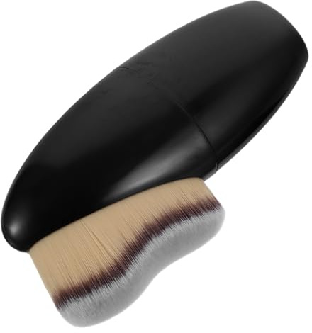 IWOWHERO Brocha para Base de Maquillaje Líquida y Polvo, Pincel Multifuncional Negro, Suave y Portátil, Adecuado para Viajes y Uso Diario en Rostro y Cuerpo