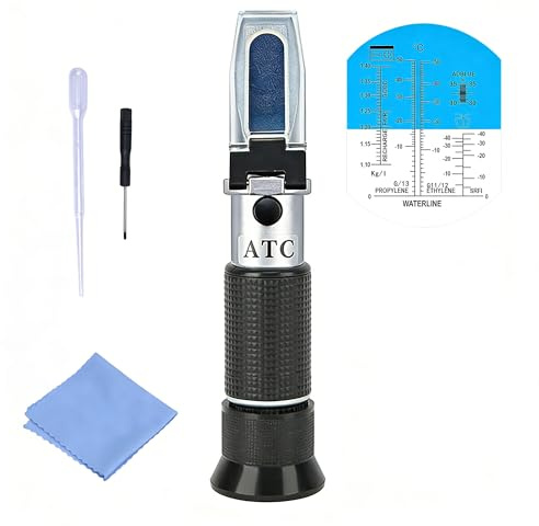 4 in 1 Refractometer Coolant Antifreeze Tester for Car Urea | Professional Automotive Tool to Test Antifreeze Freezing Point and Urea Specific Gravity