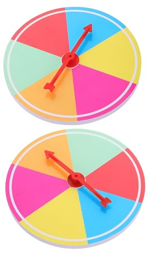 FONDOTIN Lot de 2 Roues de Jeu Vierges 15 Cm avec Flèches Rotatives en Plastique Arc-en-Ciel, Roue Fortune Ludique pour Fêtes, Activités Scolaires et Divertissement Familial
