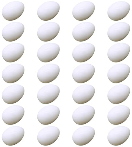 BESTOMZ Faux Œufs de Pigeon Effet Réaliste Lot de 28 en Plastique Lavables pour Incubation et Nidification d'oiseaux