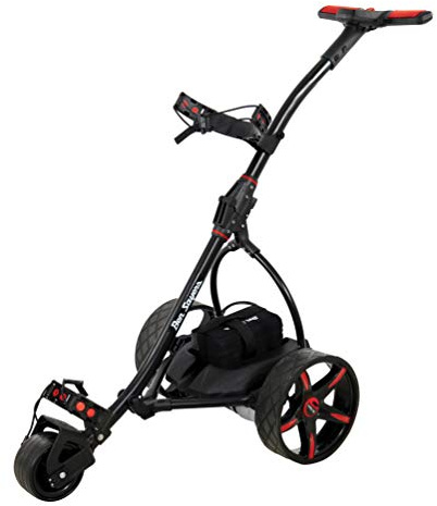 Ben Sayers Electric Golf Trolley | 18-Hole Lithium Battery Trolley | 9 Speed, Auto Distance Function | Over £100 Free Accessories (Black/Red)