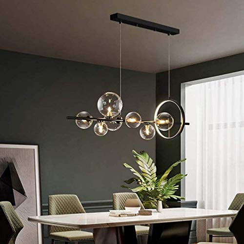 Lampada da pranzo a LED lampada a sospensione, palla di vetro con presa G4 lampada a sospensione lampada ad altezza regolabile lampadario nordico industriale industriale luce per soggiorno cucina isol