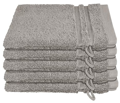 Schiesser Waschhandschuhset Milano - 5-teilig - 16 x 22 cm - Hellgrau