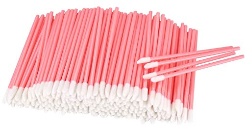 300 pezzi Spazzole per Labbra Rossetto, Pennelli Labbra, Trucco Pennello Bacchette Strumento Applicatore Trucco di Bellezza, Lip Gloss Applicatore Bacchette Pennello - Rosa
