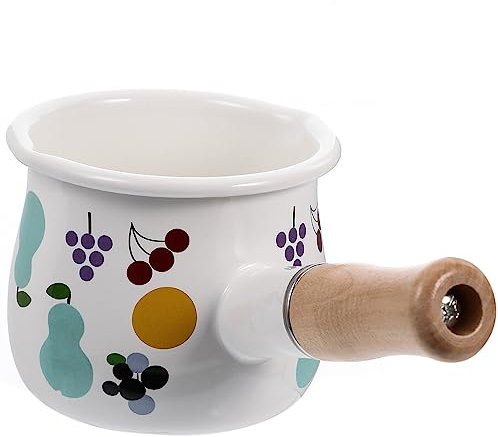 UPKOCH Pot à Lait Émaillé Cafetière Pot De Sauce En Céramique Casserole Du Japon Casserole Antiadhésive Mini-aliments à Lait En Émail Pates De Bébé Violet Bois Mini- Anti-brûlure