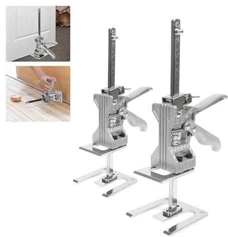Lève-Plaques, 2 Pièces Cric Manuel Meuble, Réglage de Hauteur de L'élévateur de Meubles, Labor Saving Leve Meuble Cric Outil, Porteur 400KG Armoire de Levage Jack pour Planchers/Portes/D'armoires