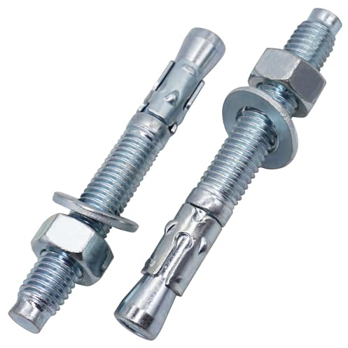 SKIR'CO (4 pz) Tasselli a cuneo zincati M12 x 100 mm, perni metallici, bullone di ancoraggio, tasselli per muratura, tasselli per calcestruzzo