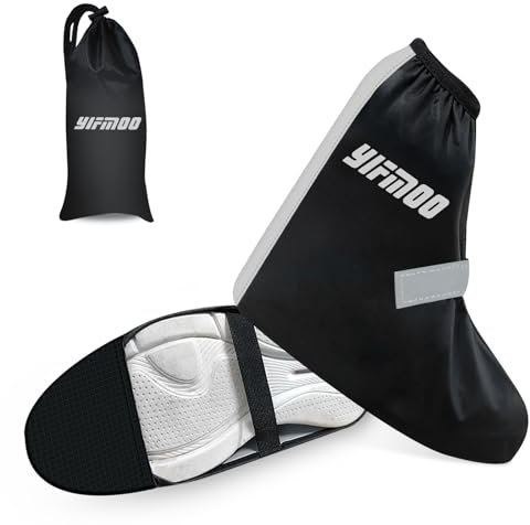 YIFMOO Couvre-chaussures imperméables - Protection contre la pluie - Pour vélo - Avec fermetures Velcro réfléchissantes et réglables - Indispensable pour les cyclistes