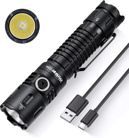 Wurkkos TD04 Torches LED Super Bright Rechargeable Flashlight,LED Torch 7 Light Modes,Tactical Torch 3000 Lumen,Flashlight Battery Powered USB-C Rechargeable for Dog Walking Camping Emergency