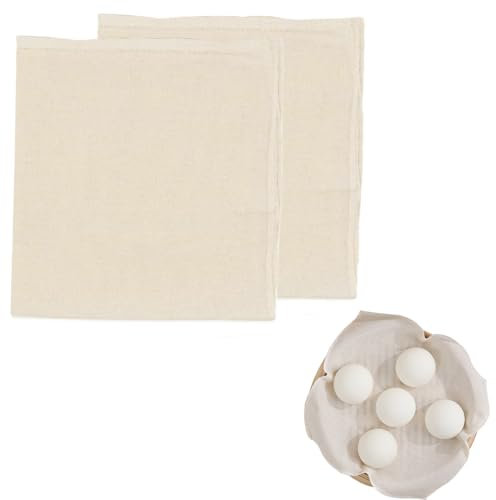 2 Pièces Etamine Alimentaire, Étamine Tissu en Coton Non Blanchi Mousseline Alimentaire Ultra Fine Lavable Chiffon à Fromage Anti-chaleur pour Filtrer Jus Fromage Thé Épices(30 x 30cm)