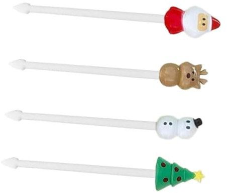 4 x Holiday Party Christmas Fruit Picks Cartoon Fruit Sign Fork Set for Cake Dessert Pastry Lunch Box Reusable Toothpick Christmas Fruit Sign Cake Dessert Pastry Party Supplies