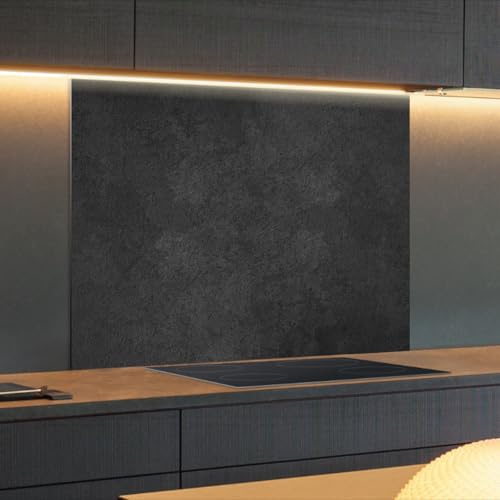 Spritzschutz Küchenrückwand Alu Matt 125 x 60 x 0,3 cm Anthrazit Betonstruktur, Küchenwand Wandschutz, Herd Spritzschutz, Rückwand Küche, Pfannenspritzschutz - RUECKWAND24