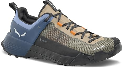 Salewa Men's Wildfire NXT GTX Shoes - Waterproof Gore-Tex Trail Shoe for Hiking & Trekking - Quicksand/Dark Denim - 11