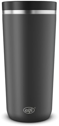 alfi ISO COFFEE MUG PRO, schwarz matt, Isolier-Trinkbecher 0,38 l, Coffee to Go Becher, Thermobecher Edelstahl, BPA-frei, hält 6h heiß & 12h kalt, Becher für unterwegs