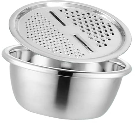 Juego de colador de acero inoxidable de gran capacidad, apto para lavavajillas, apto para fácil preparación de verduras, cuenco de gran capacidad