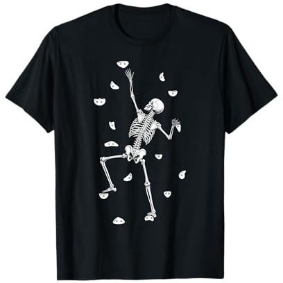 Grimpeur Mural d'halloween Squelette grimpant drôle d'escalade T-Shirt