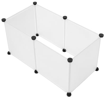 VALICLUD Enclos pour Petits Animaux 6 Pièces 35X35 CM en Plastique Blanc Mat sans Porte Clôture Modulable D’Intérieur pour Hamster Lapin Hérisson – Espace Sécurisé D’Exercice pour